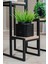 4 Katlı Metal Gövdeli Ahşap Raflı Saksılık | Modern Bitki ve Çiçek Standı 5