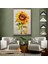 Çerçeveli Dekoratif Kanvas Tablo, Suluboya Görünümlü Ayçiçek TABLO-7618 6
