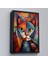 Çerçeveli Dekoratif Kanvas Tablo, Pablo Picasso Tarzı - Soyut Renkli Kedi TABLO-7375 3