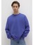 Silikon Logo Baskılı Mor Bisiklet Yaka Sweatshirt 0S10415-70695 2