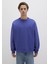 Silikon Logo Baskılı Mor Bisiklet Yaka Sweatshirt 0S10415-70695 5