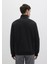 Yarı Fermuarlı Siyah Basic Sweatshirt 0S10419-900 5