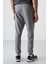 Comfort Fit Nakışlı Gri Erkek Eşofman Altı T15ER-82123_01 5