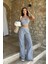 Vesna Keten Çizgili Crop Takım 9806-0025 1