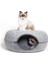 Donut Kedi Tüneli Keçe Fermuarlı Yastık - Gri (Yurt Dışından) 1