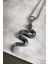Gümüş Kaplama Krom-Çelik Erkek Kolyesi (California Milk Snake) Yılan Madalyon 4