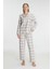 secret Kare Desenli Pamuklu Gömlek Pijama Takımı 1