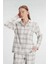 secret Kare Desenli Pamuklu Gömlek Pijama Takımı 2