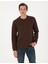 Erkek Kahverengi 3 Iplik Regular Fit Içi Polarlı Bisiklet Yaka Basic Sweatshirt 50315021-VR029 1