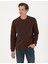 Erkek Kahverengi 3 Iplik Regular Fit Içi Polarlı Bisiklet Yaka Basic Sweatshirt 50315021-VR029 3
