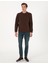 Erkek Kahverengi 3 Iplik Regular Fit Içi Polarlı Bisiklet Yaka Basic Sweatshirt 50315021-VR029 4