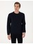 Erkek Lacivert 3 Iplik Regular Fit Bisiklet Yaka Basic Sweatshirt 50314978-VR033 1