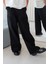 Kız Çocuk Gabardin Pantolon Geniş Paça Beli Lastikli 5-9 Yaş, Siyah 2