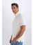 Regular Fit Dik Yaka Yarım Fermuarlı Ağır Kumaş Kısa Kollu Tişört 5