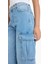 Kız Çocuk Wide Leg Kargo Geniş Paça Jean Pantolon E5878A825AU 6