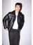 Su ve Rüzgar İtici Slim Fit Dar Kesim Mevsimlik Astarlı Fermuarlı İç Cepli Suni Deri Biker Mont C5715AX25AU 1