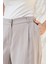 Kadın Ipeksi Modal Yüksek Bel Yan Cepli Pileli Arkası Lastikli Bol Paça Palazzo Pantolon-Vizon 4