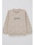 Kız Çocuk Sweatshirt Kalp Desenli Yazı Baskılı 1.5-5 Yaş, Bej 1