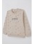 Kız Çocuk Sweatshirt Kalp Desenli Yazı Baskılı 1.5-5 Yaş, Bej 3