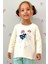 Kız Çocuk Uzun Kollu Tişört Pullu Kız Baskılı 2-6 Yaş, Krem 1