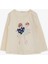 Kız Çocuk Uzun Kollu Tişört Pullu Kız Baskılı 2-6 Yaş, Krem 2