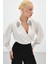 Aksesuar Detaylı Bodysuit Bluz - Bej 5