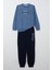 Erkek Çocuk Eşofman Takım Yazı Baskılı Cepli 5-10 Yaş, Indigo 2