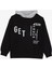 Girls & Boys Erkek Çocuk Sweatshirt Kapüşonlu Yazı Baskılı 8-14 Yaş, Siyah 4