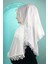 Kadın Kutaycollection Anne Şifon Dantelli Iğne Oyalı Ekru Tesettür Namaz Mevlüt Örtüsü Abiye Şal 1