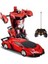 Araba Robota Dönüşen Ferrari Uzaktan Kumandalı ( Şarjlı ) Transformers Sesli 2 In 1 Rc Araba 1.18 3