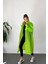 Kadın Yeşil Çıt Çıt Detay Şeffaf Yağmurluk 5