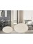 2 Li Yuvarlak Post Peluş Banyo Paspası Takımı Büyük Boy Jel Taban Klozet Takım Beyaz 100X100 80X80 1