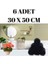 %100 Pamuk El Yüz Havlusu 6'lı Siyah Havlu Seti 30X50 Spor Misafir Mutfak Havlusu 2