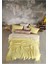 Sarı Renkli 4 Katlı Multi Muslin %100 Pamuk Çift Kişillik Yatak Örtüsü/pike 230X250 cm Battal Boy 5