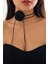 Kadın Siyah Saten Gül Choker Kolye 1