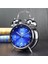 Güçlü Alarm Sesi Akar Mekanizmalı Nostaljik Gümüş Metal Işıklı Çift Çanlı Çalar Saat Masa Saati 2