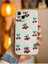 Iphone 13 ve 14 Uyumlu Kiraz Desenli Içi Kadife Kılıf 2