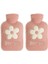 2 Adet Sıcak Su Torbası Peluş Papatya Desenli Pembe 21X13,5X2CM 500 ml 2