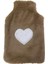 Sıcak Su Torbası Peluş Kalpli,bej Termofor 27X17CM 1 Litre 2