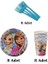 Elsa Lı 8 Kişilik Tabak Bardak Çatal Seti 21 cm Renkli Karlar Ülkesi Temalı 1