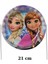Elsa Lı 8 Kişilik Tabak Bardak Çatal Seti 21 cm Renkli Karlar Ülkesi Temalı 5