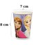 Elsa Lı 8 Kişilik Tabak Bardak Çatal Seti 21 cm Renkli Karlar Ülkesi Temalı 6