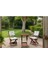 By Utkan Keskin Minderli Balkon Bahçe Mutfak 3lü Bistro Set Katlanır Masa Sandalye 50*50 Krem 1