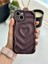 Apple Iphone 13 ve 14 Uyumlu 3D Mat Kabartma Kalp Desenli Kamera Korumalı Silikon Kılıf 3