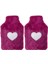 2 Adet Sıcak Su Torbası Peluş Kalpli,koyu Pembe Termofor 27X17X2CM 1 Litre 2