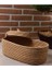 Jüt Oval Kapaklı Hasır Sepet Organizer 30X20 Bej Renkli Çok Amaçlı Kullanım Özelliği 1
