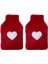 2 Adet Sıcak Su Torbası Peluş Kalpli,kırmızı Termofor 27X17X2CM 1 Litre 2