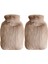 2 Adet Sıcak Su Torbası Yan Cepli Bej Peluş Termofor 27X17X2CM 1 Litre 2