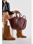 Bordo Shopper Kadın Tote El ve Omuz Askılı Çantası 4