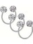 3'lü 316L Kararmaz Cerrahi Çelik Kristal Taşlı Kıkırdak Dudak Burun Septum Tragus Piercing Minik Boy 3